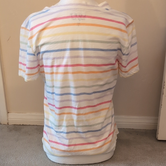 LOFT Multicolor Striped V-Neck Tee - Picture 3 of 4